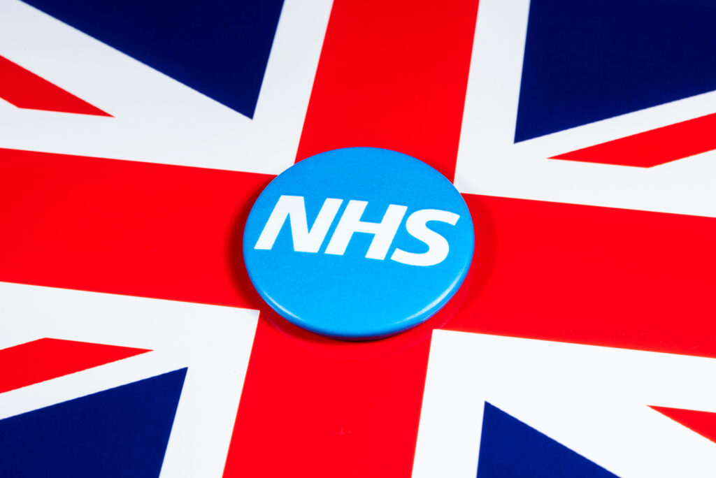 cheap sildenafil - The National Health Service symbol over the UK flag